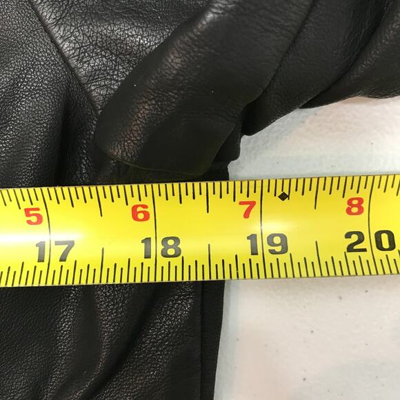 Baccini Jacket Womens Medium Black Faux Leather Moto Zip Up Peplum Biker Fitted - Picture 5 of 15